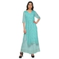 thumbnail image 1 of Moomaya Kurta Imprimée Col en V et Pantalon Palazzo Ensemble Robe Ethnique pour Femmes, 1 of 1