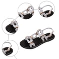 thumbnail image 5 of Rokment Womens Graphic Sandals 2026 Gold Metallic Fashion Casual Leathre Open Toe Walking Flat Slingback Dress Sandals F Size 8.5, 5 of 8