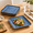 Square Blue Reactive Color-7.5 Inch, variant on Rectangle Brown Reactive glaze 12.4 Inch Ceramic Dinner Plates, Set of 4