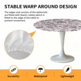 thumbnail image 6 of Purple Pastoral Flowers Elastic Fitted Round Table Cover Farmhouse Floral Waterproof Outdoor Tablecloth for Holiday Party, Picnic, Patio & Dining Fits Tables Up to 55"-60", 6 of 8