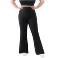 thumbnail image 2 of YHAJDS Womens Plus Size Pants Solid Color High Waist Tummy Control Flared Yoga Gym Sport Trousers for Women With Side Pockets, 2 of 6
