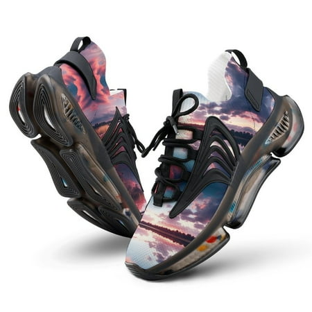 Sunset Scenery Breathable Sneakers Women Shoes Spring Light Flats Male Lace-up Walking Footwear