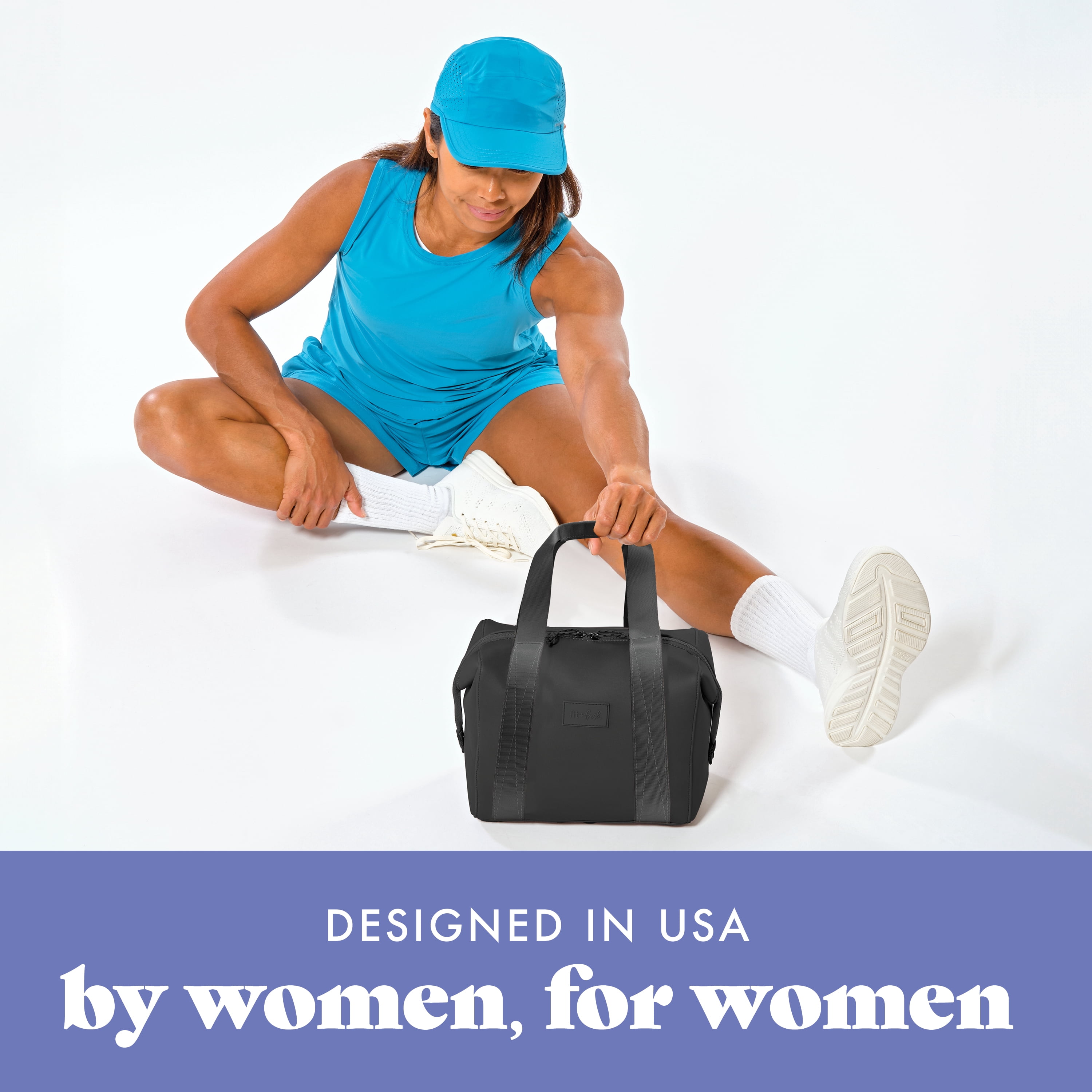 Fit & Fresh 4511CX3480 Women's Lunch Bag, Self Insulating Neoprene Material Lunch Box With Containers & Ice Pack, Black