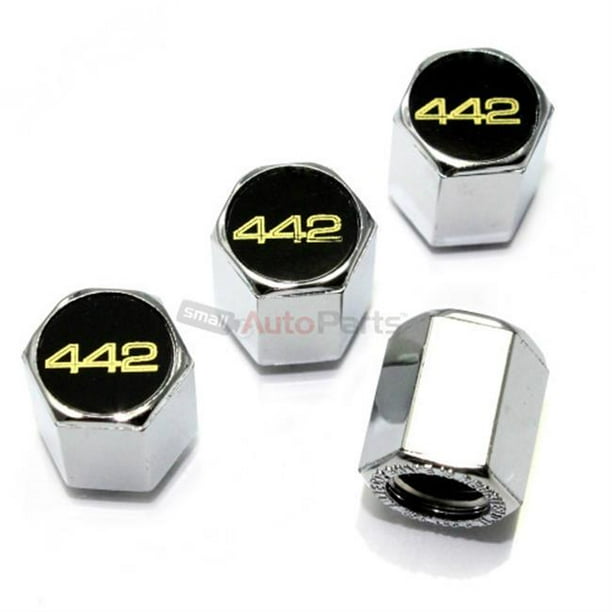 Logo Caps Oldsmobile 442 Logo Chrome Abs Tire Valve Stem Caps Walmart Com Walmart Com