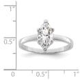 thumbnail image 4 of Auriga Fine Jewelry 925 Sterling Silver Solitaire Marquise Cubic Zirconia Engagement Ring Size 6 for Women, 4 of 7