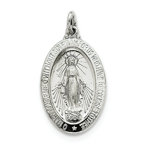 Sterling Silver Miraculous Medal (30 X 16) Made In United States qc5516