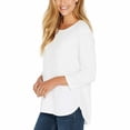 thumbnail image 1 of Kirkland Signature Ladies' 3/4 Slub Tee - White, XL - NEW, 1 of 2