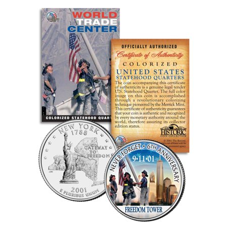 WORLD TRADE CENTER * 6th Anniversary * FREEDOM TOWER 9/11 NY Quarter US Coin WTC