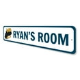 thumbnail image 4 of Baseball Glove Sign, Custom Kid's Name Room Sign, Child Sports Fanatic Playroom Aluminum Decor - 4x18 inches, 4 of 4