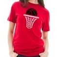 thumbnail image 3 of Big Size Basketball Life Graphic Design Short Sleeve Cotton Jersey T-Shirt - Red XL, 3 of 4
