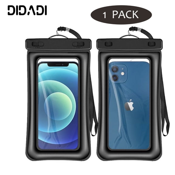 [1 PACK] DIDADI IP68 Waterproof Phone Pouch, Floating Case Dry Bag for Cellphones, Universal Compatible for iPhone 14 13 12 11 Pro Max XS Plus Samsung Galaxy S23 Cellphone Up to 7.0