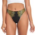 thumbnail image 1 of Balery Gold Mandala Tangas de Algodón para Mujer con Estampado – Ropa Interior Sexy, Transpirable, G-string-X-Small, 1 of 6