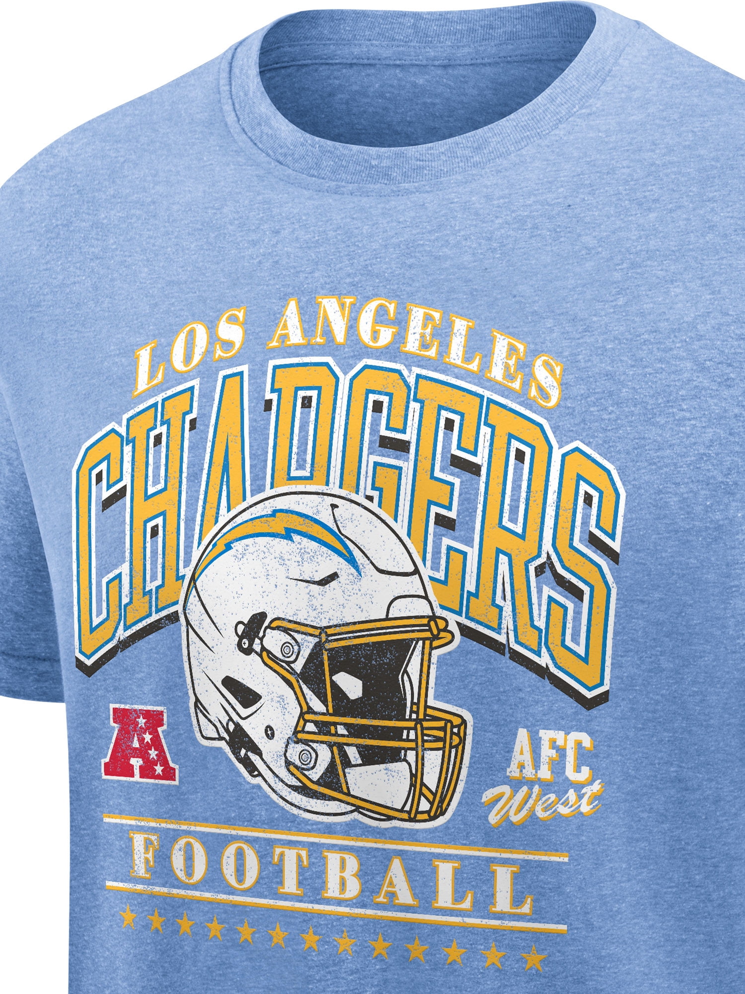 NFL Los Angeles Chargers Men's Synthetic Blue Heather Short Sleeve T-Shirt