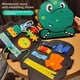 thumbnail image 5 of Tablero de actividades para niños pequeños, tablero de aprendizaje para la educación temprana, carrito de madera con ruedas, tablero interactivo de actividades, desarrolla la motricidad, 5 of 8