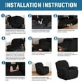 thumbnail image 6 of Primebeau Large 1-Piece Recliner Chair Cover, Spandex Stretch Slipcover, Black, 6 of 8