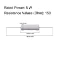 thumbnail image 3 of Uxcell 30Pcs 5W 5 Watt Metal Oxide Film Resistor Axile 150 Ohm ±5% Tolerance, 3 of 6