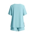 thumbnail image 7 of jobturf Casual Two Piece Sets for Women Side Slit Short Sleeve T-Shirt and Drawstring Shorts Set Summer Tracksuit Matching Outfits S-2XL, 7 of 7