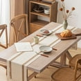 thumbnail image 4 of Camino de mesa rústico de 72 pulgadas de largo con borlas para decoración del hogar, estilo granja, de arpillera de macramé color crema y marrón, decoración de mesa otoñal para sala de estar,, 4 of 5