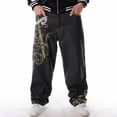 thumbnail image 2 of Pantalones vaqueros de hip hop bordados para hombre, pantalones de skate holgados casuales de hip hop de moda HIPHOP de talla grande, 2 of 5
