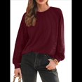 thumbnail image 1 of Camisas de Larga para Mujer, Blusas de Encaje, Ropa Informal de Negocios, Moda de Otoño, Blusas Tejidas Y2k Vino Tinto L, 1 of 8