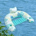 thumbnail image 1 of Silla flotante inflable para piscina CUTICAT tumbona con portavasos azul, 1 of 8