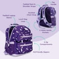 thumbnail image 4 of Bentgo Kids Backpack - Lightweight 14” Backpack in Unique Prints for School, Travel, & Daycare - Roomy Interior, Durable & Water-Resistant Fabric, & Loop for Lunch Bag (Unicorn), 4 of 7