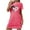 Hot Pink, variant on Womens Valentines Day Nightgown Short Sleeve Night Dress Love Print Sleepwear Soft Sleep Shirt