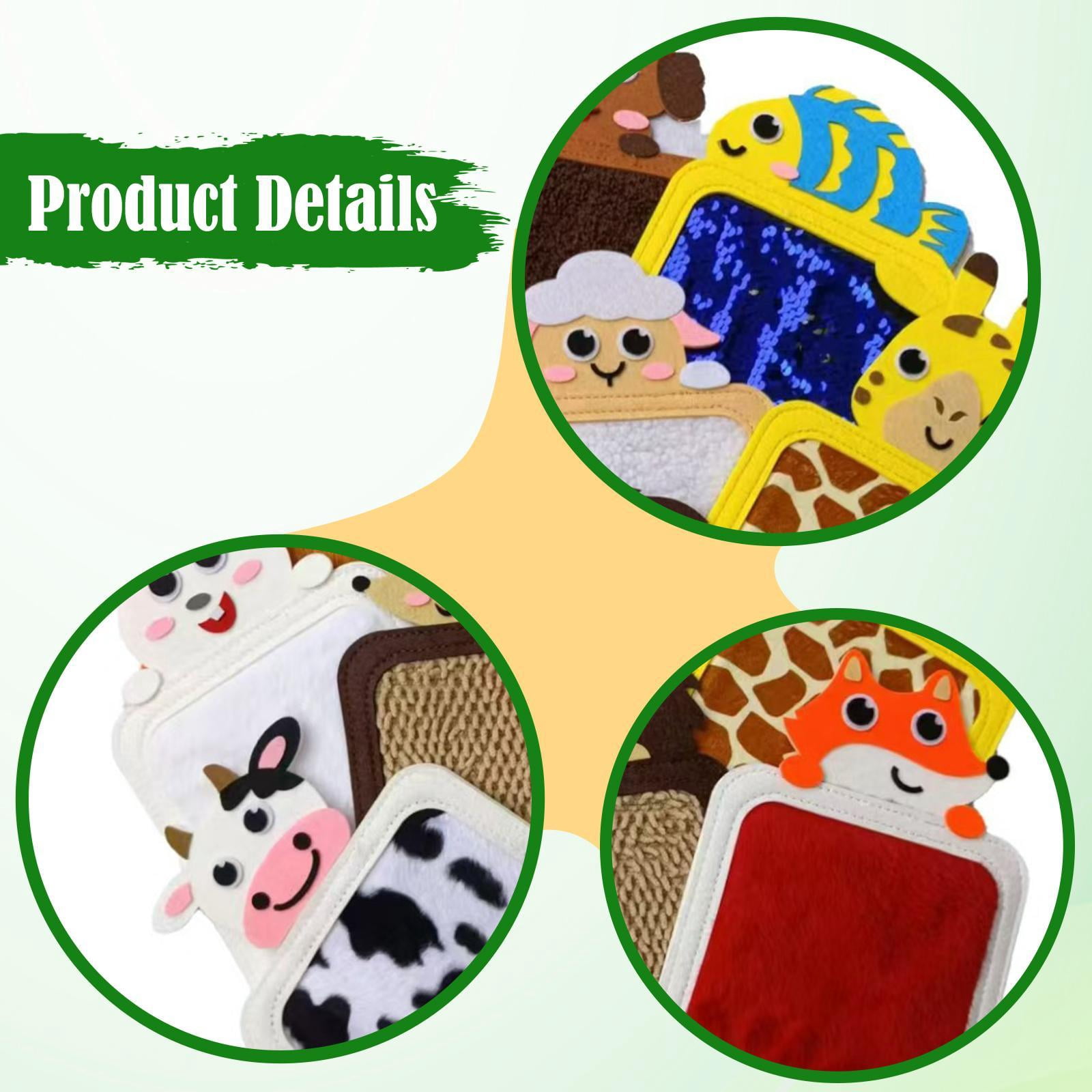 LeeQinersw 10 Pieces Sensory Mats Cute Cartoon Tactile Play for Baby Preschool Children