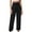 Black, variant on Women's Mid Waist Cargo Jeans - Stretch Wide Leg Denim Pants with Pockets - Petite Sizing, Soft Fabric, Ideal for Spring/Summer