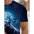 thumbnail image 5 of Men's 3D Graphic T-Shirt - Roaring Werewolf Moon Design |   Unique and fashionable casual wear |   Fashion Wolf Print Round Neck Short Sleeve, 5 of 5