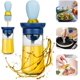 thumbnail image 1 of Dispensador de aceite, depósito de aceite 2 en 1 y dispensador de contenedor de volumen de aceite y cuentagotas de silicona para cocina, barbacoa, azul ER, 1 of 5