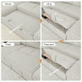 thumbnail image 4 of Oversized U-Shaped Sectional Sleeper Sofa with Pull Out Bed, Dual Storage Chaise, 6 Seats, 3 Pillows, Fuzzy Plush,122 Inch,Khaki, 4 of 10