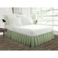 thumbnail image 1 of Twin Size Tailored Drop Ruffled Solid Bed Skirt with Adjustable Elastic Belt Microfiber Fabric Fade & Wrinkle Resistant Bed Frame Cover Easy to Fit & Care (15 Inch Drop, Moss), 1 of 4