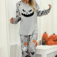 thumbnail image 5 of CONFREE Halloween Pajamas For Women Long Sleeve Cartoon Pumpkin Ghost Sleepwear Tops Pants Hallowmas Loungewear Set Cozy Nightwear, 5 of 9