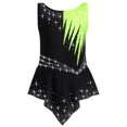 thumbnail image 2 of Hansber Girls One Piece Ballet Dance Leotard Tumbling Outfit Rhythmic Skirted Bodysuit Jazz Latin Dance Dress Fluorescent Yellow 10, 2 of 7