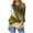 AA-Yellow, variant on 3/4 Flared Sleeve Shirts for Women Vintage Marble Printed Tops Blouse Casual Loose Button Crewneck Pullover Tunics Tshirts Clothes Holiday Sales Purple L