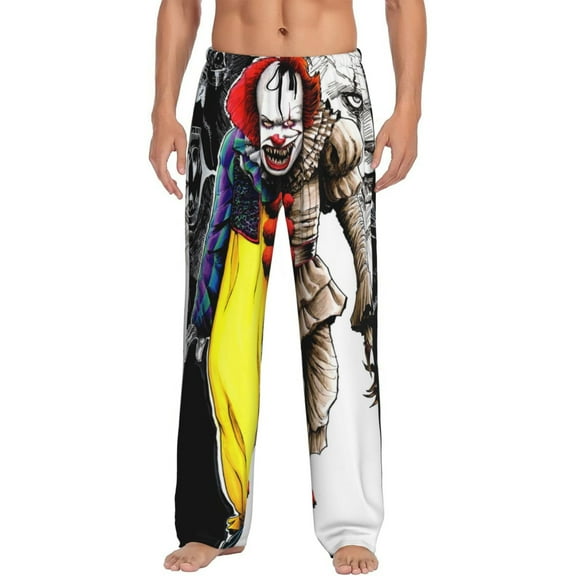 It Pennywise Horror Pajama Pants for Men, Super Soft All over Print Lounge Pants Sleepwear Bottom with Pockets Drawstring
