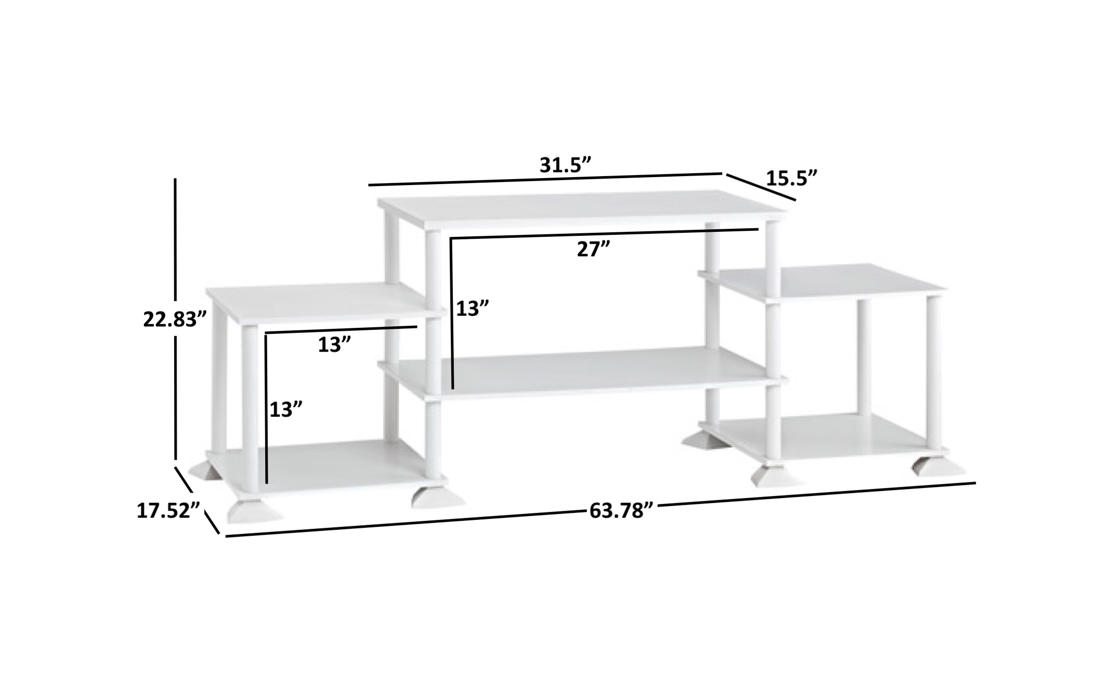 Mainstays No Tools Assembly TV Stand for TVs up to 40", White - image 4 of 5