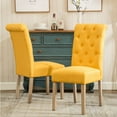 thumbnail image 6 of Roundhill Furniture Amonia 7 Piece Comtemporary Wood Dining Table with Chair Yellow, 6 of 11