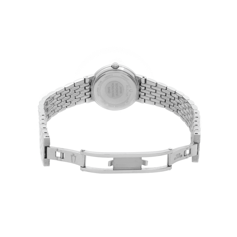 96R203 Women s Diamond Accented Bezel White MOP Dial Steel Bracelet Watch Walmart