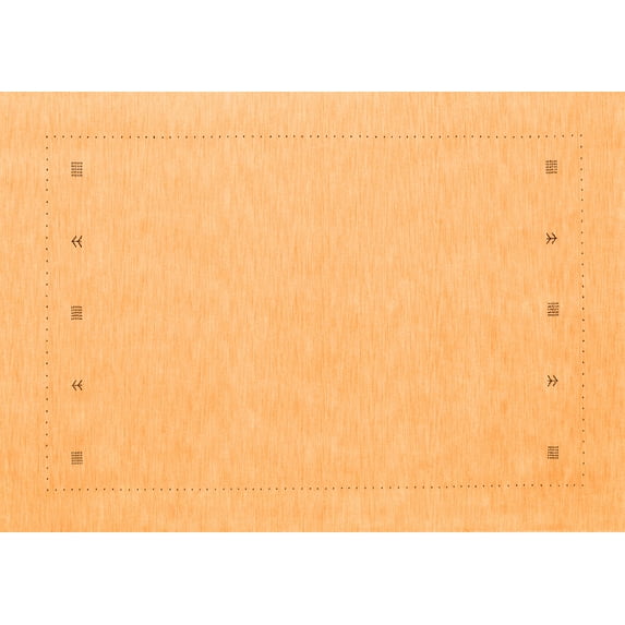 Ahgly Company Indoor Rectangle Solid Orange Modern Area Rugs, 5' x 8'