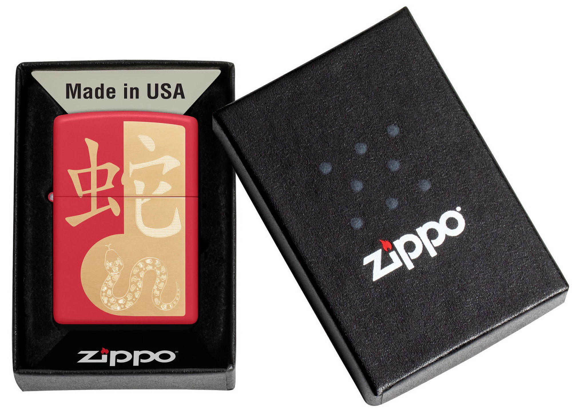 Zippo Year of the Snake 2025 Red Matte Pocket Lighter
