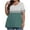 Army Green, variant on asjyhkr T Shirts for Women Plus Size Summer Fashion Loose Fitting V Neck Tunic Tops Solid Color Tees