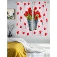 thumbnail image 4 of Red Tulip Flowers Sheer Curtains 72 Inches Long 2 Panels Set, Window Sheer Curtains for Living Room/Bedroom, Spring Farmhouse Floral Botanical Pink Light Filtering Rod Pocket Curtain 52''x72''x2, 4 of 8