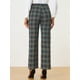 thumbnail image 4 of Pantalones a cuadros casuales para mujer, bolsillos, pierna recta, trabajo, oficina, pantalones Azul Verde S, 4 of 6