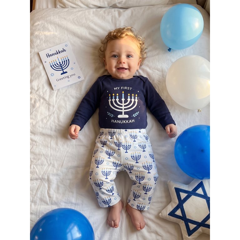 Baby Boy First Hanukkah Outfit Set photo 3