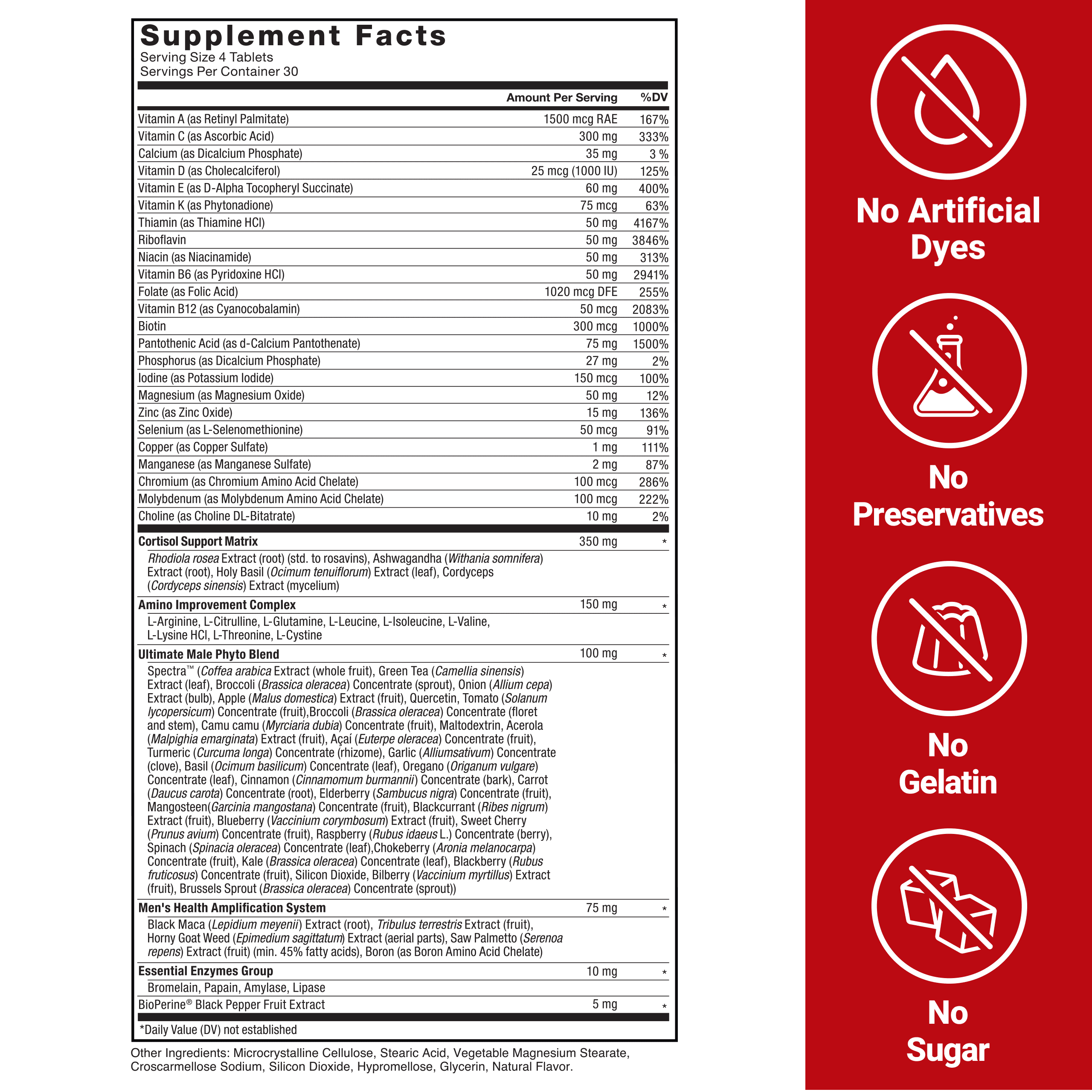 Force Factor Test X180 Multivitamin, Testosterone Booster Supplement for Men, Support Muscle, Strength, Performance & Vitality, 50+ Nutrients for Men’s Health & All 13 Essential Vitamins, 120 Tablets