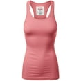 thumbnail image 1 of Women & Plus Solid Ribbed Knit Stretch Workout Racerback Tank Top (ASH ROSE, 3X), 1 of 2