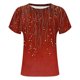 thumbnail image 5 of Camiseta de Manga Corta de las Mujeres de Cuello Redondo de Impresión Casual Top de las Señoras, Poliéster Ligero para el Hogar Diario Y Cómodo, 5 of 8