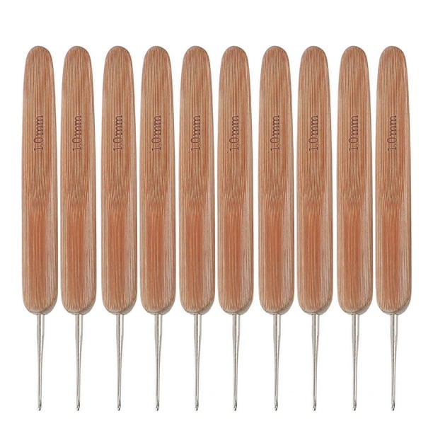 Inteprter 10 Uds ganchos de ganchillo mango de bambú alúmina ganchos de ganchillo juego de agujas de tejer 2,5-6mm ganchillo para tejer herramienta de Decoración del hogar 1 cabeza 1.0 mm Inteprter HA006418-03